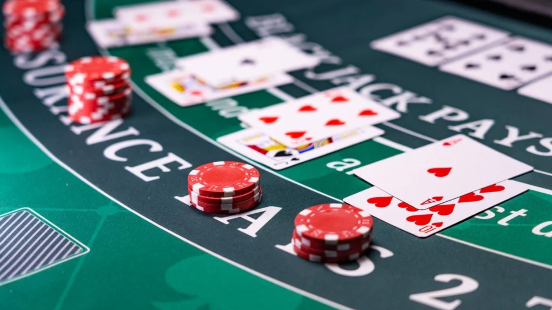 A person playing blackjack